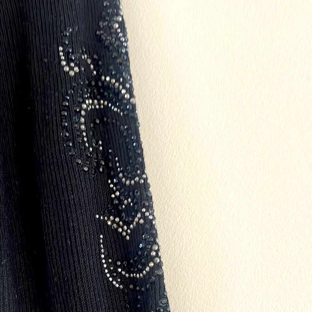 Vocal Black V-Neck Tee with Rhinestone Designs Size S - Picture 5 of 9